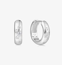 Ania Haie Miss Dainty Sterling Silver Cubic Zirconia Chunky Hoop Earrings E065-04H