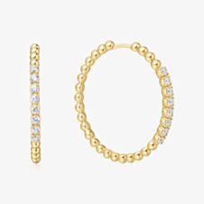 Ania Haie Miss Dainty 14ct Gold Plated Large Cubic Zirconia Bead Hoop Earrings E065-05G