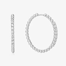 Ania Haie Miss Dainty Sterling Silver Large Cubic Zirconia Bead Hoop Earrings E065-05H