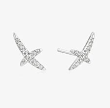 Ania Haie Heart Hunter Sterling Silver Cubic Zirconia Kiss Stud Earrings E057-02H