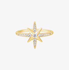 Ania Haie Miss Dainty 14ct Gold Plated Cubic Zirconia Star Ring R065-02G