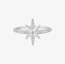 Ania Haie Miss Dainty Sterling Silver Cubic Zirconia Star Ring R065-02H