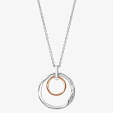 Clogau Ripples Double Hoop White Topaz Necklace 3SRPP0206