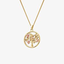 Clogau Tree Of Life 9ct Two Tone Tree Circle Necklace GTOL0015