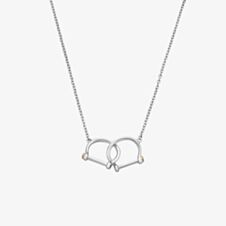 Clogau Sterling Silver & Rose Gold Royal Stirrup Horse Shoe Necklace 3SROY948