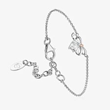 Clogau Silver 9ct Rose Gold Topaz Christmas Bow Bracelet 3SCGS0716