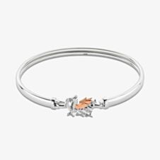 Clogau Welsh Dragon Silver 9ct Rose Gold Bangle Bracelet 3SD005BG