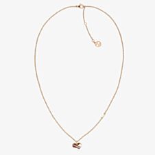 Tommy Hilfiger Rose Gold Plated Striped Heart Necklce 2780127