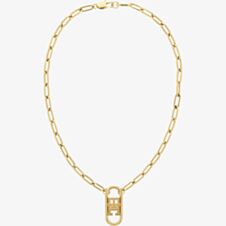 Tommy Hilfiger Monogram Gold Tone 20 Inch Chain Necklace 2780723