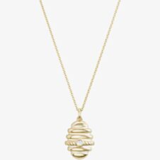 Yellow Gold Plated Cubic Zirconia Bee Hive Pendant Necklace BTH2-SL-CZ YGP