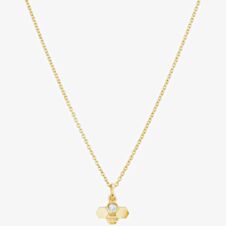 Yellow Gold Plated Cubic Zirconia Tiny Bee Pendant Necklace BP1-YGP-CZ