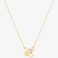 9ct Yellow Gold Diamond Large Bee Necklace BFL1-9YG-D