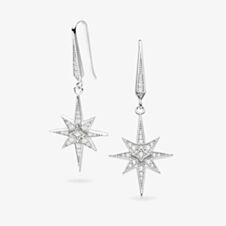 Kit Heath Silver Celeste North Star Dropper Earrings 50457CZ