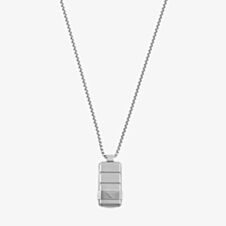 Emporio Armani Stainless Steel Panelled Dog Tag Eagle Logo Necklace EGS3078040