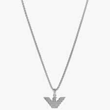 Emporio Armani Mens Stainless Steel Logo Necklace EGS3169040