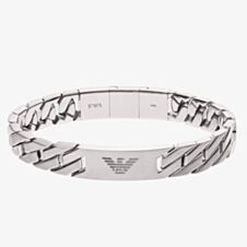 Emporio Armani Mens Heritage Stainless Steel Logo Link Bracelet EGS2435040