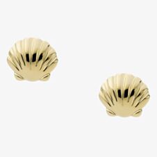 Fossil Georgia By The Shore Gold-Tone Shell Stud Earrings JF04058710