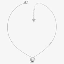 Guess Moon Phases Silver-Tone Crystal Necklace UBN01190RH