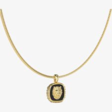 Guess Lion King Gold Plated & Black Necklace UMN04002YGBK