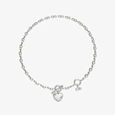 Guess In My Heart Crystal Heart Wave Charm T-Bar Necklace UBN04494RH
