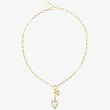 Guess Love Me Tender Crystal Two Heart Necklace UBN03234YGRH