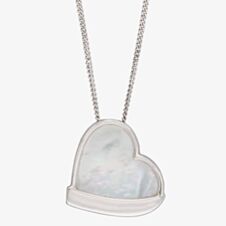 Fiorelli Silver Mother Of Pearl Heart Necklace P5027C