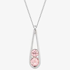 Fiorelli Light Rose Crystal Teardrop Necklace P5099P