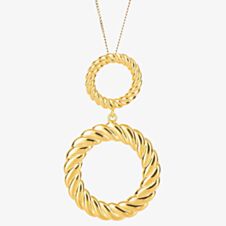 Fiorelli Gold Plated Rope Pattern Circle Drop Necklace P5192