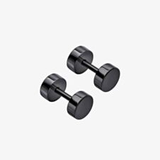 Fred Bennett Plain Round Black Stud Earrings E6395