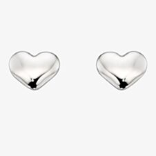 Little Star Girls Phoebe Silver Plain Heart Stud Earrings LSE0063