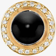 Story Silver Gold Plated Clear Cubic Zirconia Round Onyx Charm 5408892