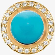 Story Gold Plated Clear Cubic Zirconia Round Turquoise 5408900