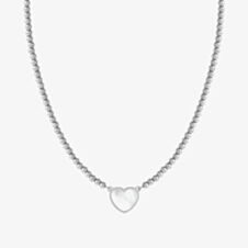 Nomination Emosfere Silver Tone Mother Of Pearl Heart Ball Bead Necklace 134206/036