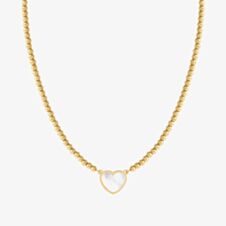 Nomination Emosfere Gold Tone Mother Of Pearl Heart Ball Bead Necklace 134216/036