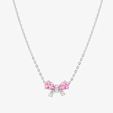 Nomination Shine Me Up Silver Pink & White Cubic Zirconia Bow Necklace 241902/009