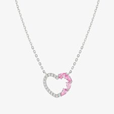 Nomination Shine Me Up Silver Pink & White Cubic Zirconia Heart Necklace 241902/004