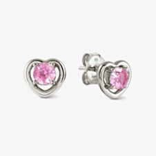 Nomination CosmicLove Silver Pink Cubic Zirconia Heart Stud Earrings 241711/002