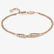 Nomination Angel Rose Gold Plated Sparkling Wing Double Bracelet 145336/011