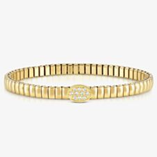 Nomination XTE Life Gold Finish Stainless Steel Cubic Zirconia Oval Bracelet 046011/053