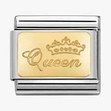 Nomination CLASSIC Gold Engraved Signs Queen Charm 030121/49