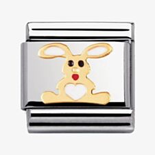 Nomination CLASSIC Gold Animals of Earth White Rabbit Charm 030212/02