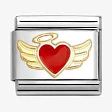 Nomination CLASSIC Gold & Red Angel Heart Charm 030207/52