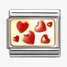 Nomination CLASSIC Love Link Red Heart Plaque Charm 030284/59