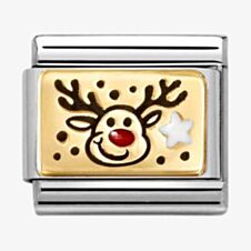 Nomination CLASSIC Gold Christmas Coloured Reindeer Charm 030289/11