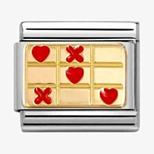 Nomination CLASSIC Stainless Steel & 18ct Yellow Gold Hearts & Crosses Charm 030284/71