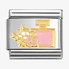 Nomination CLASSIC Stainless Steel & 18ct Yellow Gold Pink Perfume Bottle Charm 030272/93