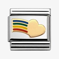 Nomination CLASSIC Gold Love Rainbow Heart Charm 030283/12