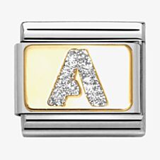Nomination CLASSIC Silver Glitter Letter A Charm 030291/01