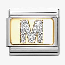 Nomination CLASSIC Silver Glitter Letter M Charm 030291/13