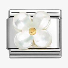 Nomination CLASSIC Sterling Silver Mother Of Pearl White Flower Charm 030521/02